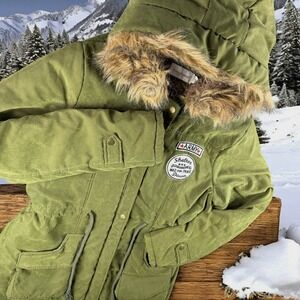 Fengzhiyuan Jacket Women XL Hooded Lined Coat Army Retro Cinch Waist‎ Cozy Warm